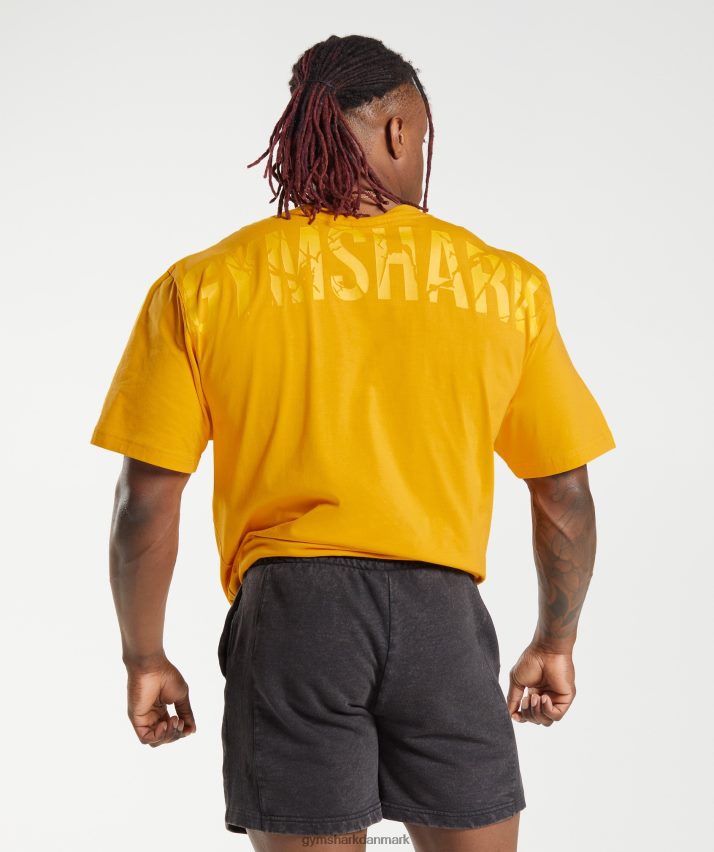 Mænd Gymshark power t-shirt N4ZDDN593 solrig gul