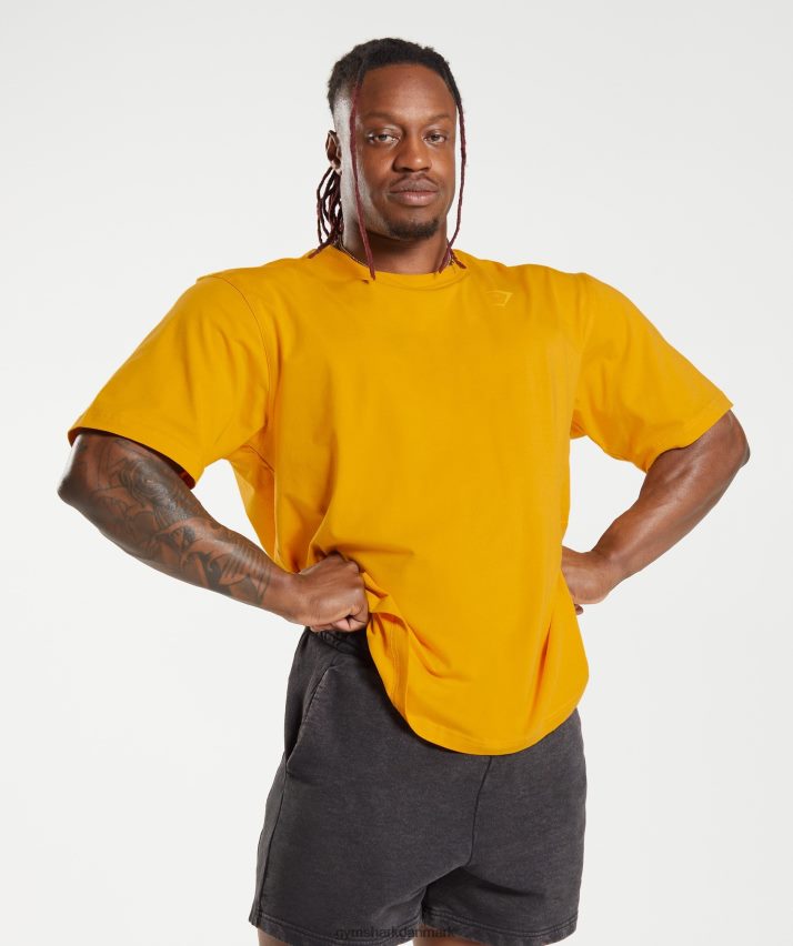 Mænd Gymshark power t-shirt N4ZDDN593 solrig gul