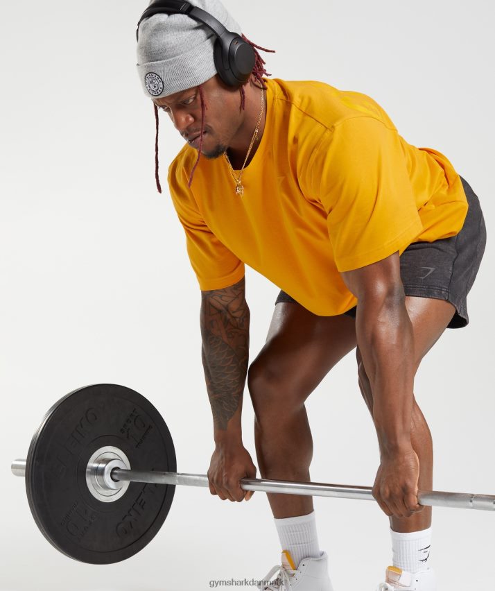 Mænd Gymshark power t-shirt N4ZDDN593 solrig gul