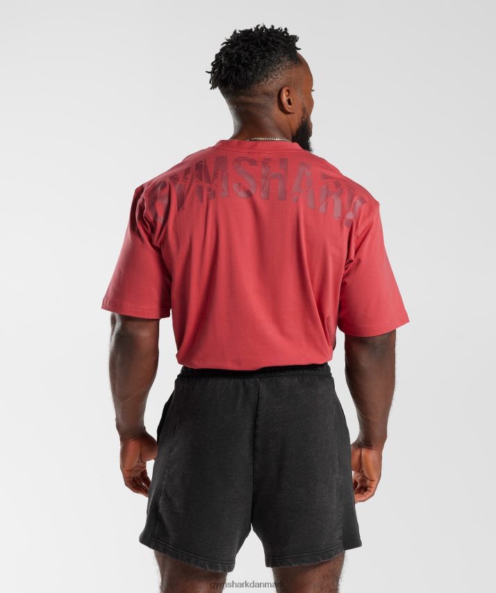 Mænd Gymshark power t-shirt N4ZDDN602 soltørret rød