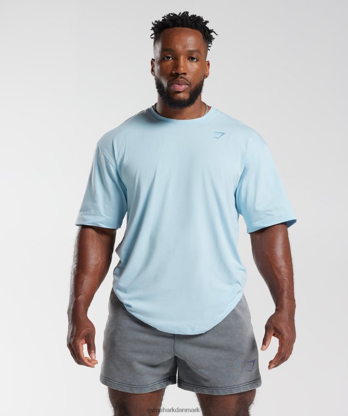 Mænd Gymshark power t-shirt N4ZDDN648 skyline blå