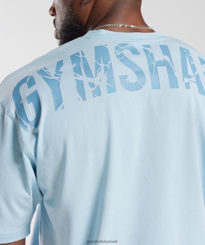 Mænd Gymshark power t-shirt N4ZDDN648 skyline blå
