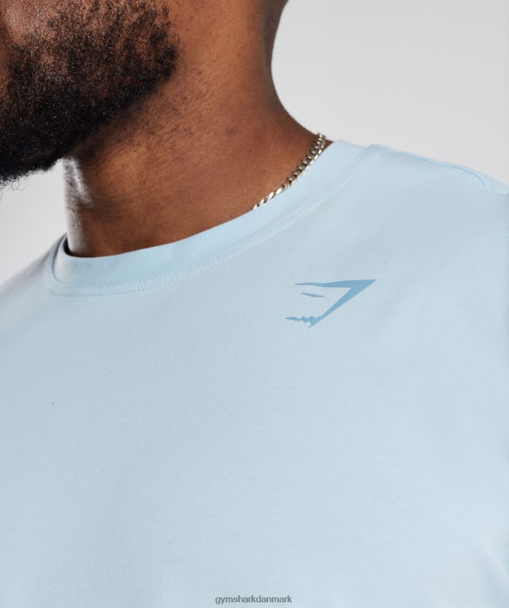 Mænd Gymshark power t-shirt N4ZDDN648 skyline blå