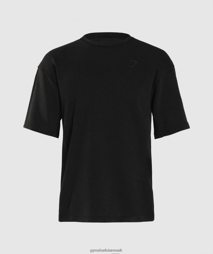 Mænd Gymshark power washed kortærmet besætning N4ZDDN741 sort