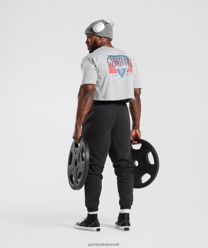 Mænd Gymshark retrowave crop t-shirt N4ZDDN588 lysegrå kernemergel