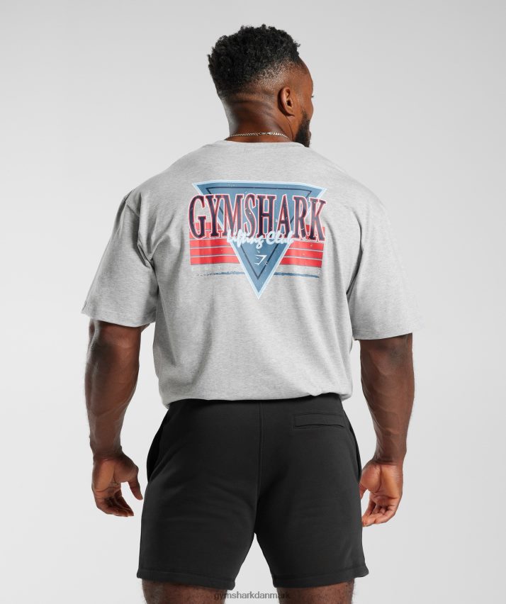 Mænd Gymshark retrowave oversized t-shirt N4ZDDN587 lysegrå kernemergel