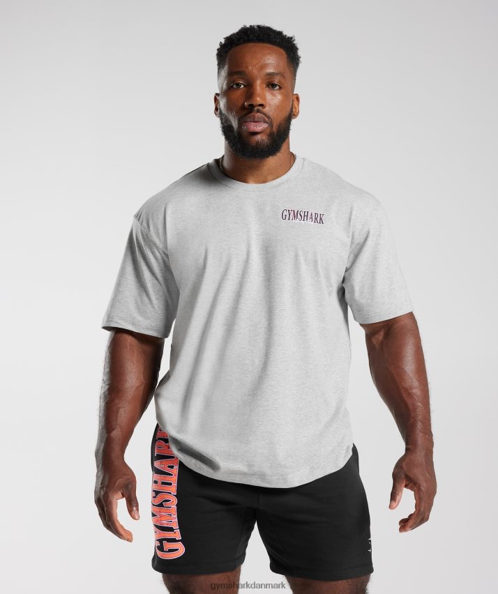 Mænd Gymshark retrowave oversized t-shirt N4ZDDN587 lysegrå kernemergel
