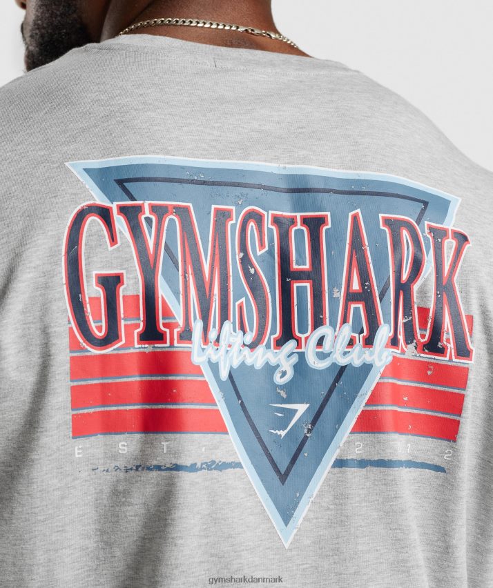 Mænd Gymshark retrowave oversized t-shirt N4ZDDN587 lysegrå kernemergel