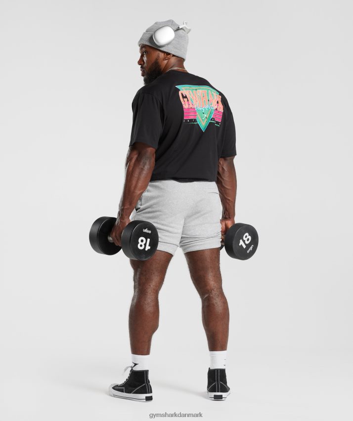 Mænd Gymshark retrowave oversized t-shirt N4ZDDN589 sort