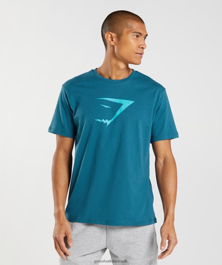 Mænd Gymshark sharkhead infill t-shirt N4ZDDN662 atlantisk blå