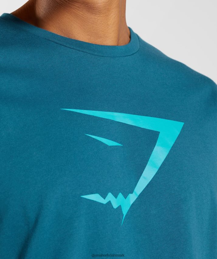 Mænd Gymshark sharkhead infill t-shirt N4ZDDN662 atlantisk blå