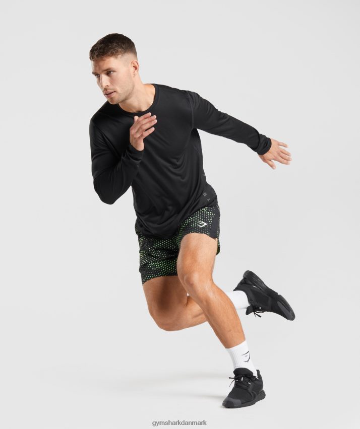 Mænd Gymshark sport langærmet t-shirt N4ZDDN584 sort/sort mergel
