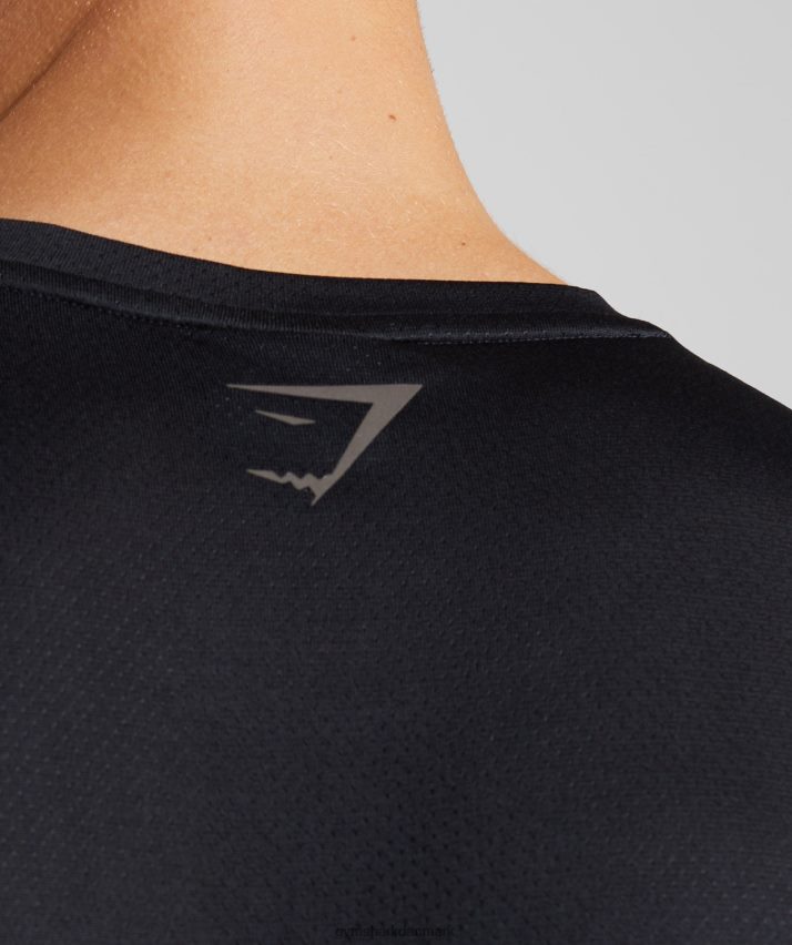 Mænd Gymshark sport langærmet t-shirt N4ZDDN584 sort/sort mergel