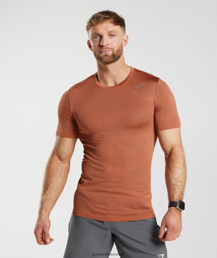 Mænd Gymshark sport sømløs t-shirt N4ZDDN721 persimmon rød/varm brun