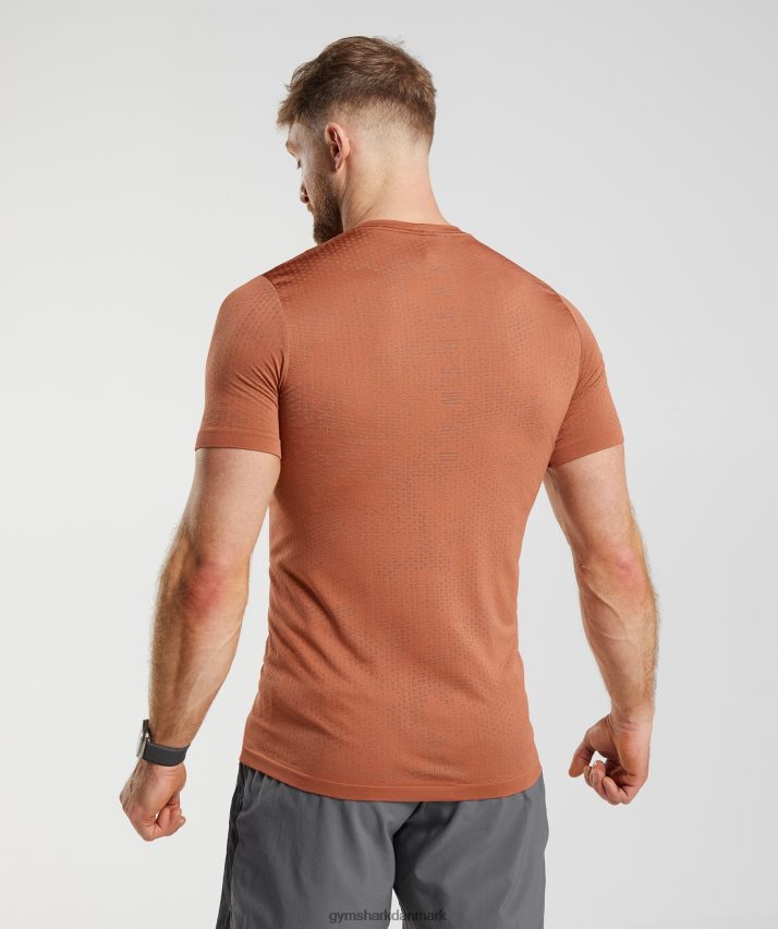 Mænd Gymshark sport sømløs t-shirt N4ZDDN721 persimmon rød/varm brun
