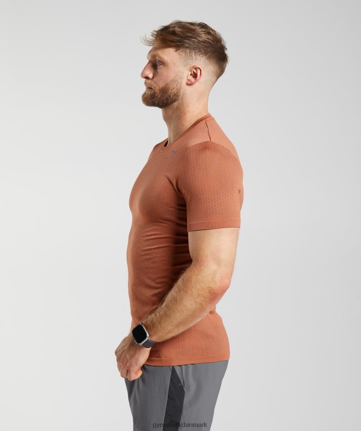 Mænd Gymshark sport sømløs t-shirt N4ZDDN721 persimmon rød/varm brun