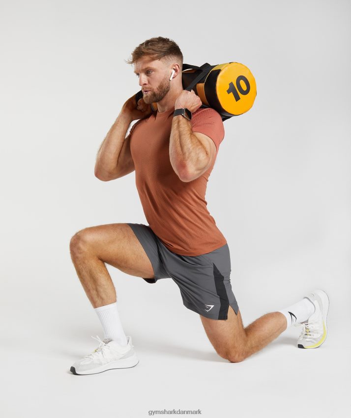 Mænd Gymshark sport sømløs t-shirt N4ZDDN721 persimmon rød/varm brun