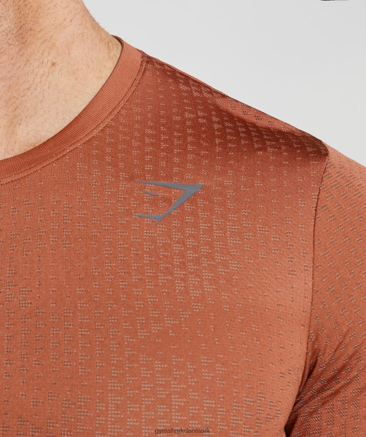 Mænd Gymshark sport sømløs t-shirt N4ZDDN721 persimmon rød/varm brun