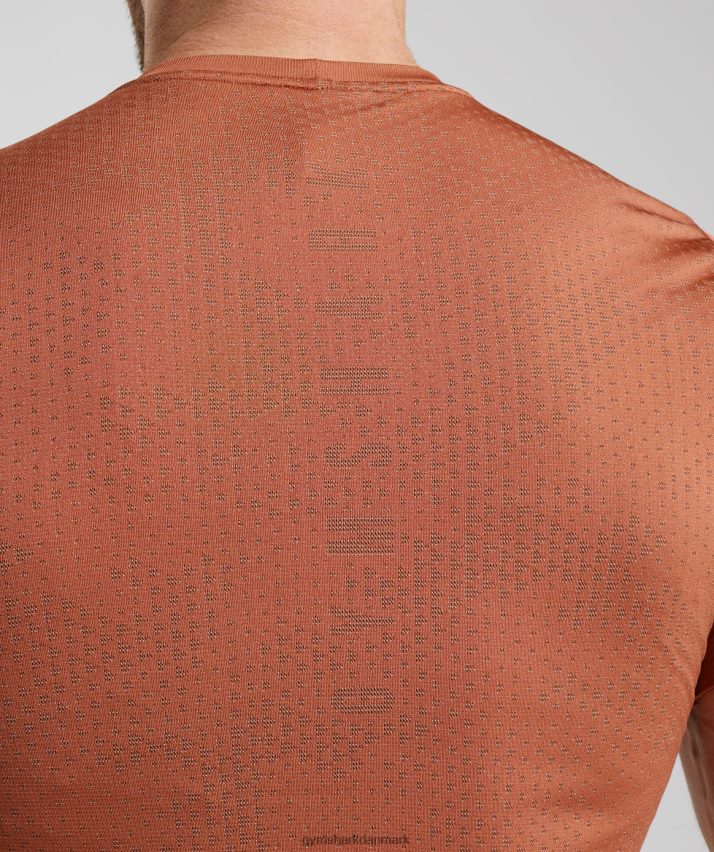 Mænd Gymshark sport sømløs t-shirt N4ZDDN721 persimmon rød/varm brun
