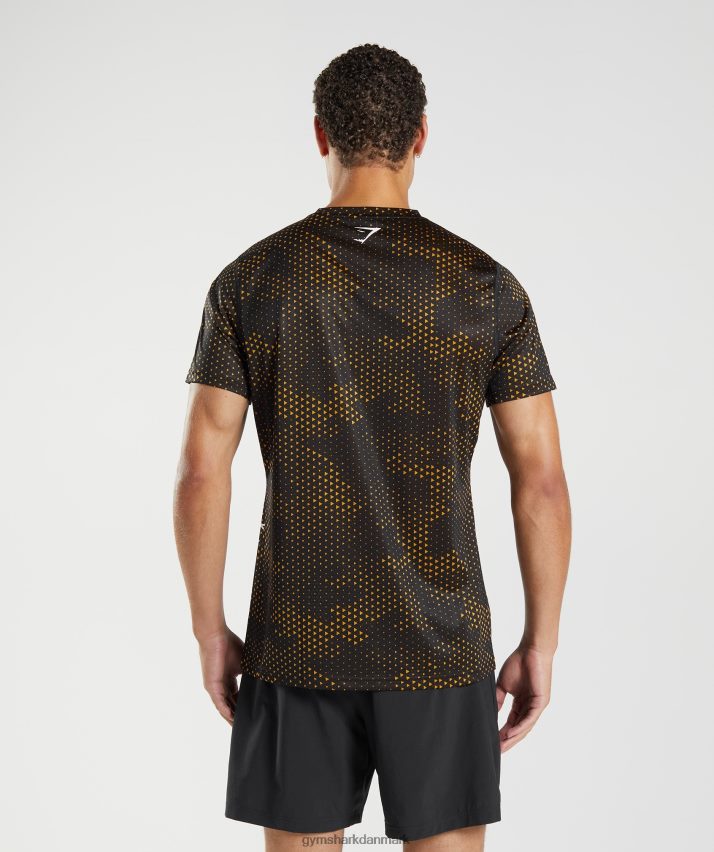 Mænd Gymshark sports t-shirt N4ZDDN692 gurkemeje gult print