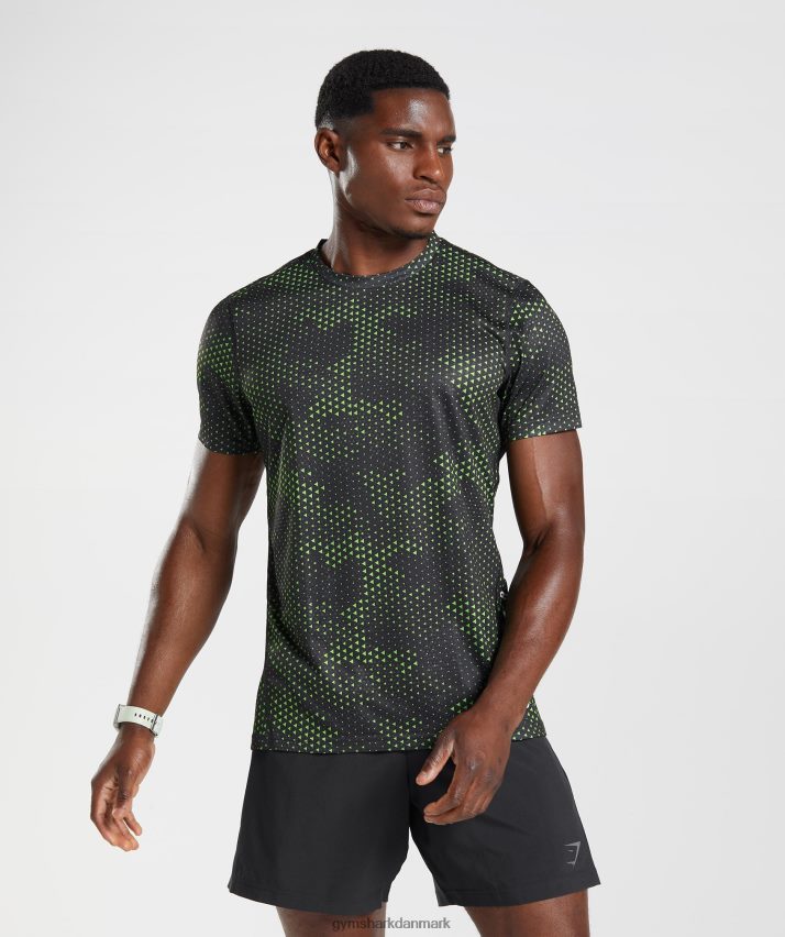 Mænd Gymshark sports t-shirt N4ZDDN705 fluo lime print