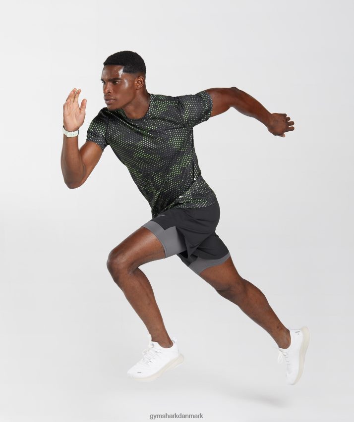 Mænd Gymshark sports t-shirt N4ZDDN705 fluo lime print