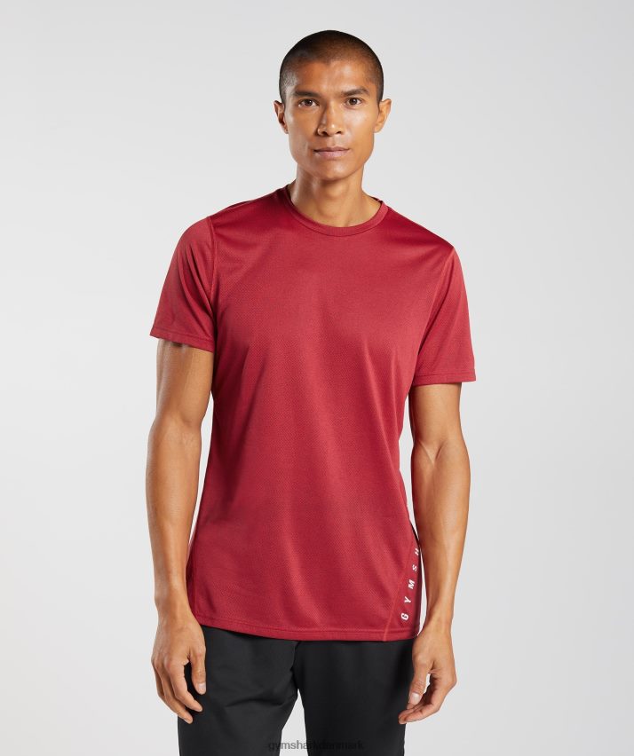 Mænd Gymshark sports t-shirt N4ZDDN725 salsa rød/sort mergel