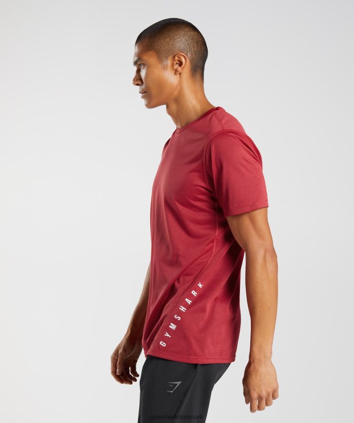 Mænd Gymshark sports t-shirt N4ZDDN725 salsa rød/sort mergel