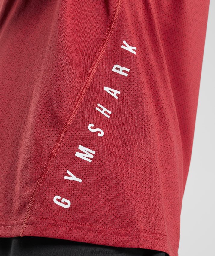 Mænd Gymshark sports t-shirt N4ZDDN725 salsa rød/sort mergel