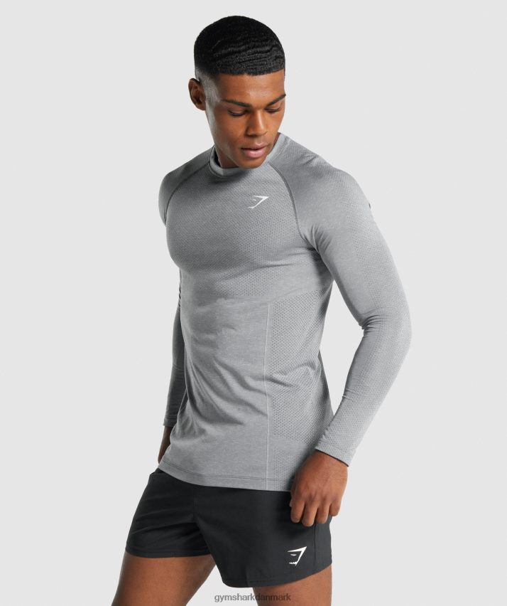 Mænd Gymshark vital let sømløs langærmet t-shirt N4ZDDN712 trækul mergel