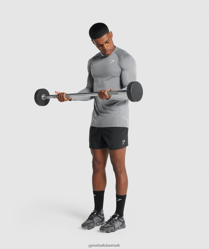 Mænd Gymshark vital let sømløs langærmet t-shirt N4ZDDN712 trækul mergel