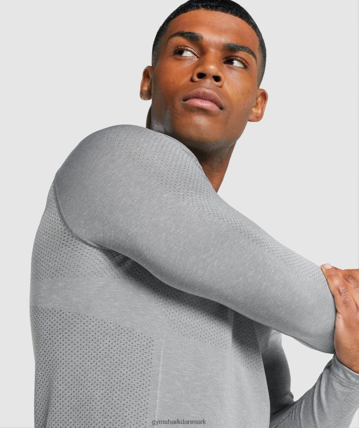 Mænd Gymshark vital let sømløs langærmet t-shirt N4ZDDN712 trækul mergel