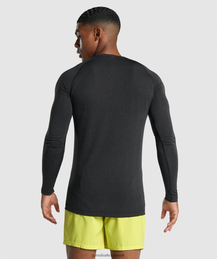 Mænd Gymshark vital let sømløs langærmet t-shirt N4ZDDN746 sort mergel
