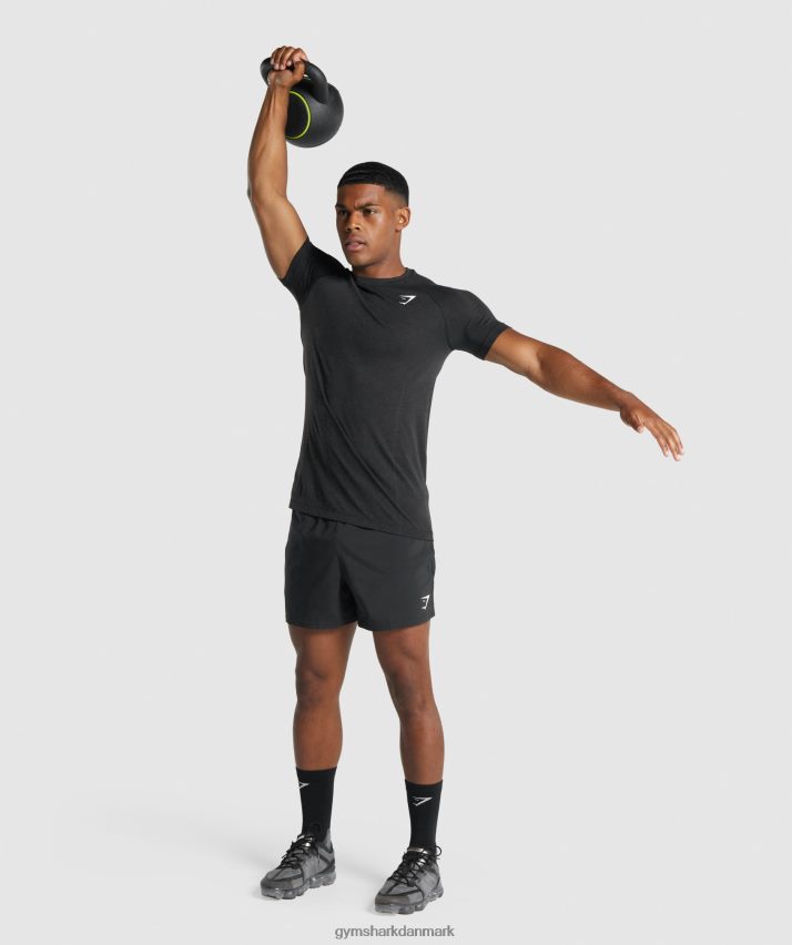 Mænd Gymshark vital light sømløs t-shirt N4ZDDN709 sort mergel