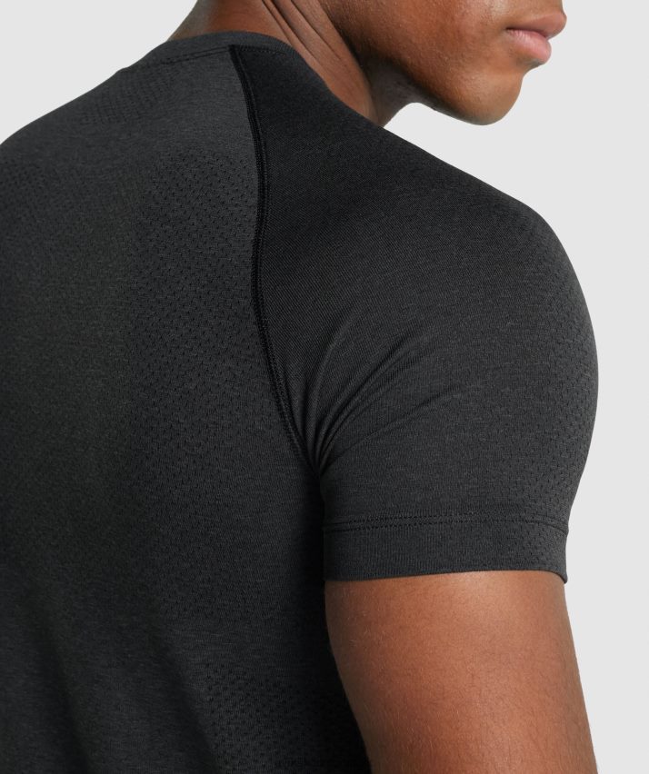 Mænd Gymshark vital light sømløs t-shirt N4ZDDN709 sort mergel