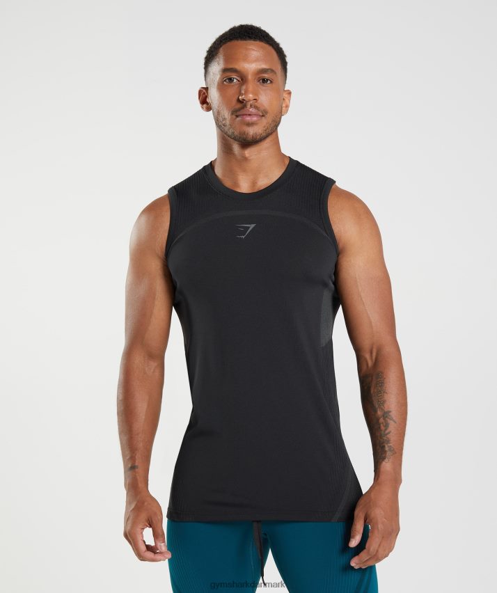 Mænd Gymshark 315 sømløs tank N4ZDDN911 sort