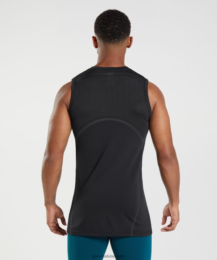 Mænd Gymshark 315 sømløs tank N4ZDDN911 sort
