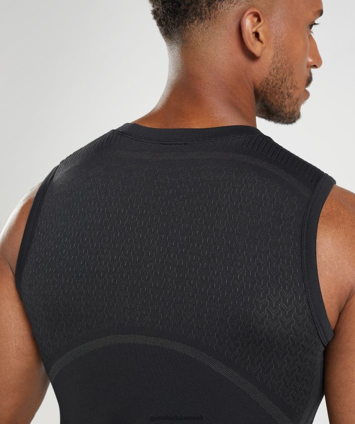 Mænd Gymshark 315 sømløs tank N4ZDDN911 sort