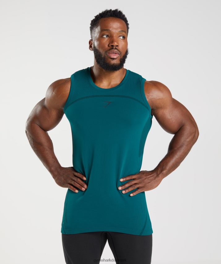 Mænd Gymshark 315 sømløs tank N4ZDDN926 vinterblå/sort
