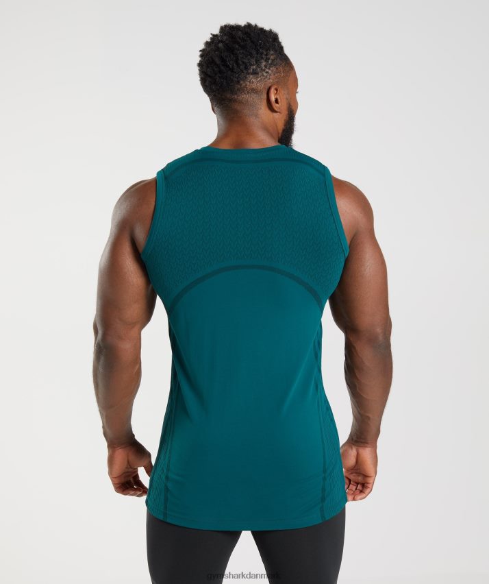 Mænd Gymshark 315 sømløs tank N4ZDDN926 vinterblå/sort