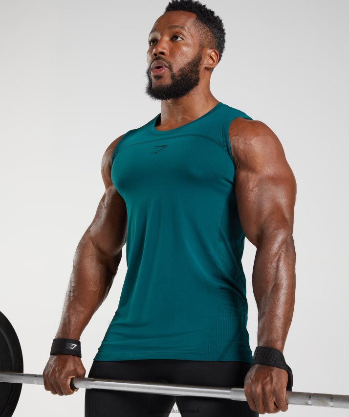 Mænd Gymshark 315 sømløs tank N4ZDDN926 vinterblå/sort