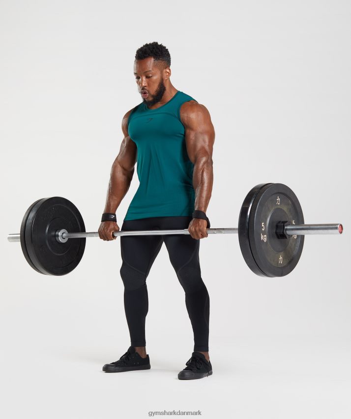 Mænd Gymshark 315 sømløs tank N4ZDDN926 vinterblå/sort