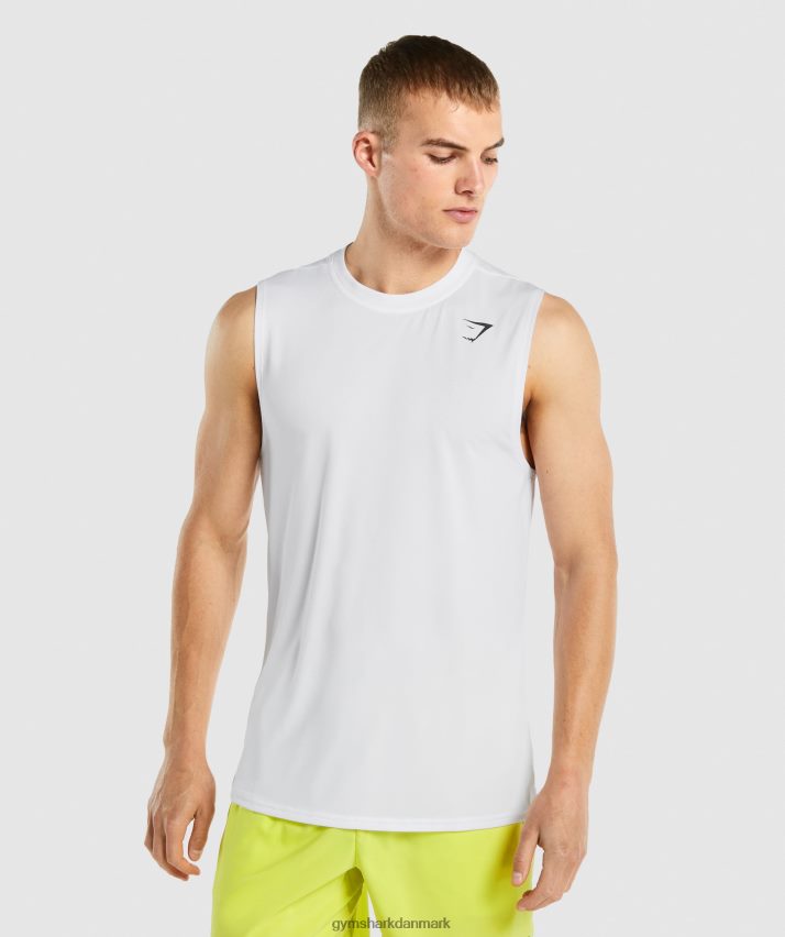 Mænd Gymshark ankomst ærmeløs t-shirt N4ZDDN898 hvid