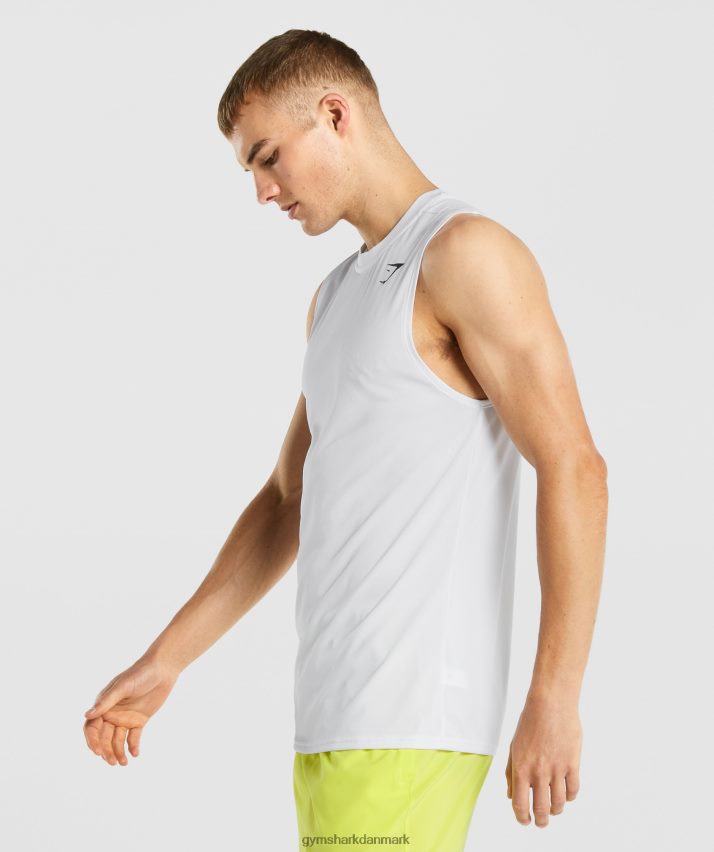 Mænd Gymshark ankomst ærmeløs t-shirt N4ZDDN898 hvid