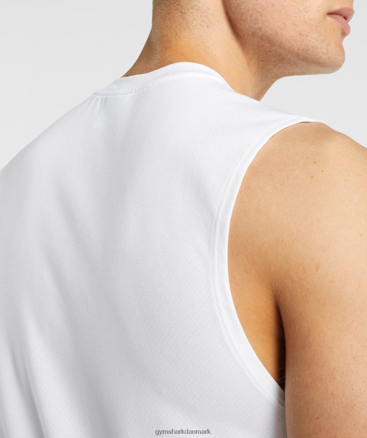 Mænd Gymshark ankomst ærmeløs t-shirt N4ZDDN898 hvid