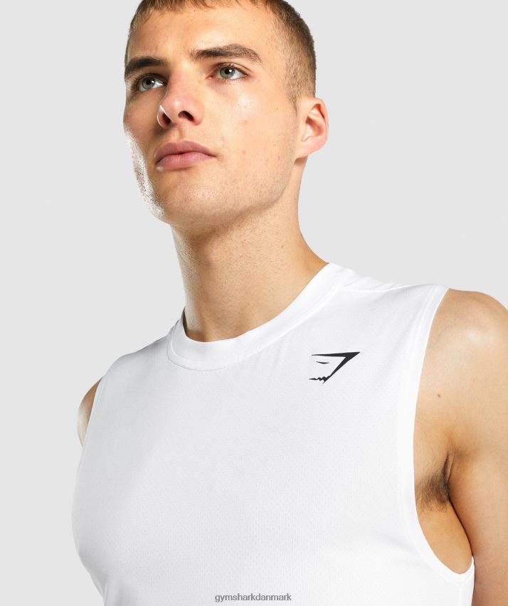 Mænd Gymshark ankomst ærmeløs t-shirt N4ZDDN898 hvid