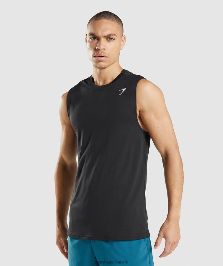 Mænd Gymshark ankomst ærmeløs t-shirt N4ZDDN915 sort