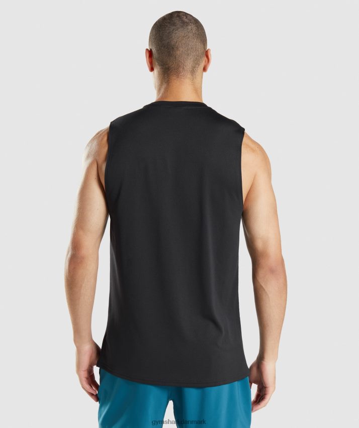 Mænd Gymshark ankomst ærmeløs t-shirt N4ZDDN915 sort