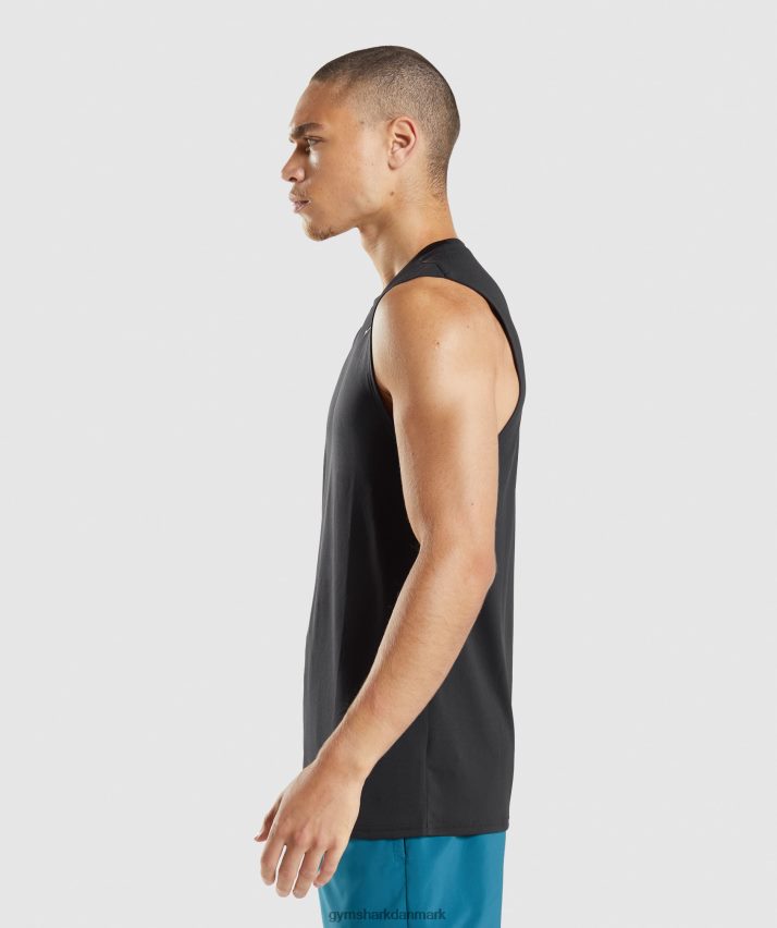 Mænd Gymshark ankomst ærmeløs t-shirt N4ZDDN915 sort
