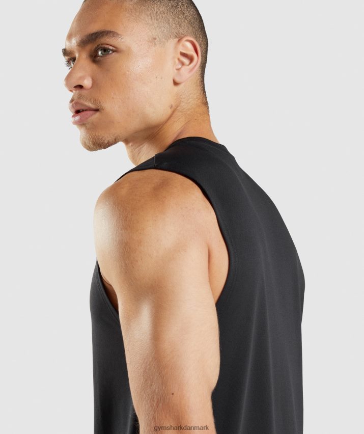 Mænd Gymshark ankomst ærmeløs t-shirt N4ZDDN915 sort
